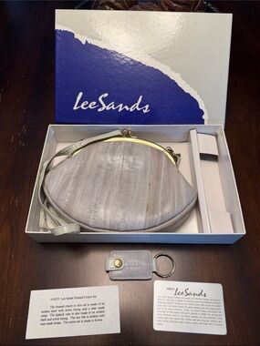Vintage Lee Sands eelskin Grey Kiss-Lock Mini Bag